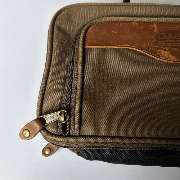 Cabela's Vintage Olive Green Canvas Small Bag Carrying Case Hunting Travel - Picture 3 of 9
